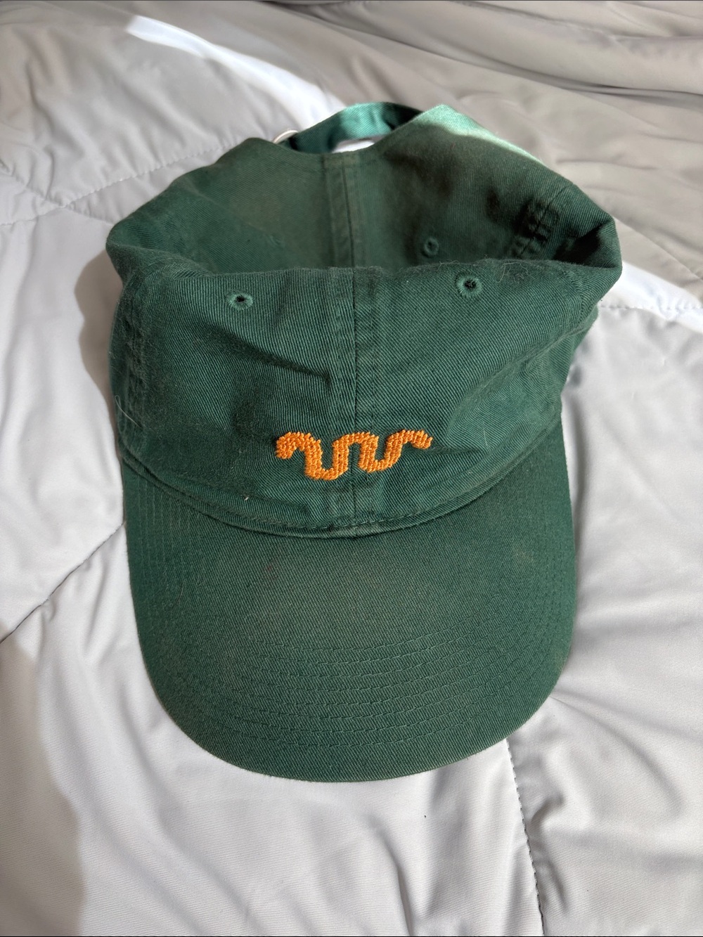 Smathers & Branson Green Baseball Cap with Orange Wavy Embroidery